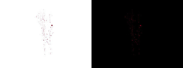 Vertical Red Particle Cascade with Fine Scattered Drops Dual Background © Rehman