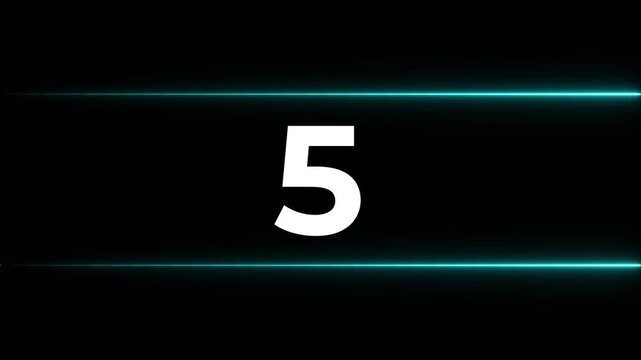 Numbers counting up on dark background with glowing lines motion graphics