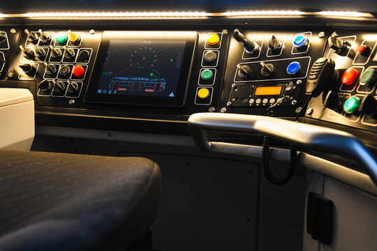 Tram driver's control console