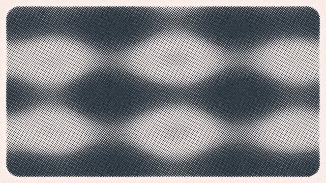 Abstract Vintage Halftone Dot Pattern Background with Charcoal Blue and Cream Gradient Waves and Retro Comic Book Texture