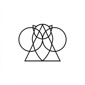 Design includes two circles and a triangle to create a simple owl design with strong outlines and maximum empty space around it