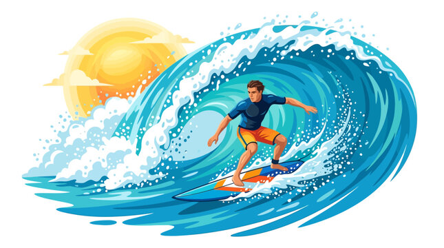 Man surfing on a wave board.