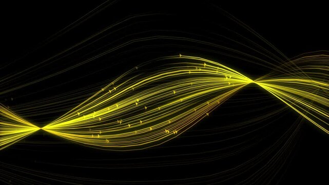glowing curve line arrow waving speed line animation with  black background 