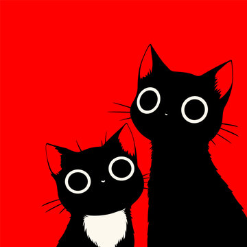 Kitten print design for t-shirt. Cute cats poster postcard vector illustration