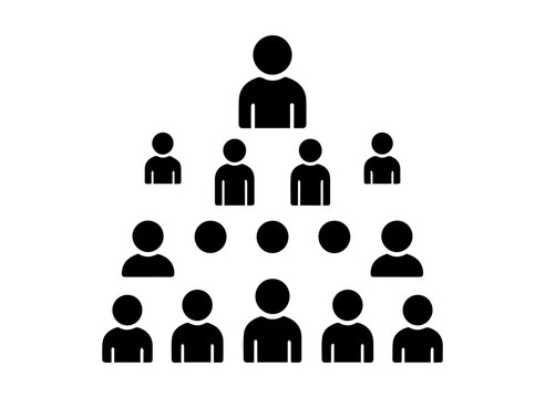 Business Organizational Hierarchy Team Structure People Icon Pyramid Flat Style Transparent Background