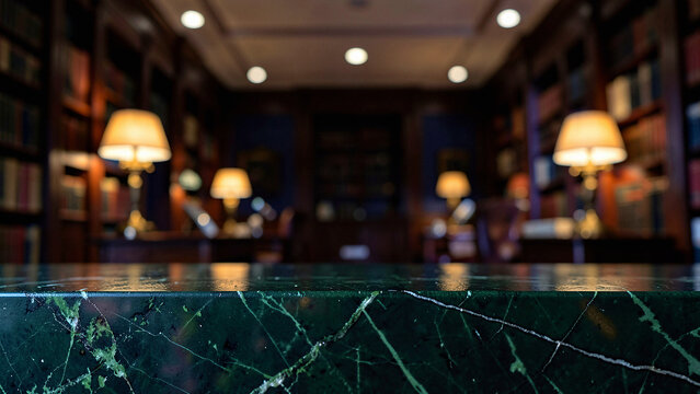 Blonde Maple Wooden Bar Top on High End Botanical Rooftop Bar with Green Foliage Blur Luxury City Bo