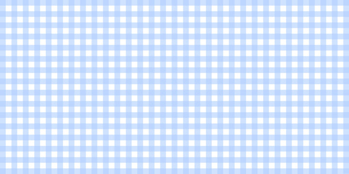Light blue gingham check pattern background, seamless picnic fabric texture with soft pastel squares, classic plaid design for textile, wallpaper, and wrapping.