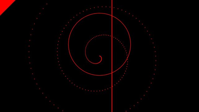 Abstract red spiral and geometric shapes on a black background, representing data visualization or scientific concepts.