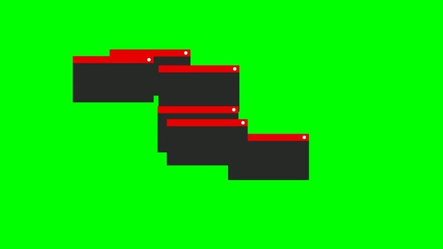 Multiple error message windows appearing on a green screen background, representing computer problems or system alerts.