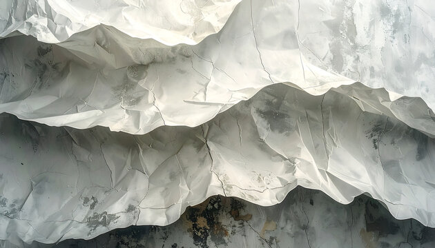 Close-up of white rock formation layers.