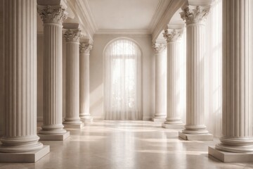 Naklejka premium Elegant classical architecture with columns.