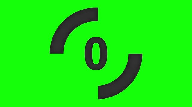 A green screen with a black graphic.