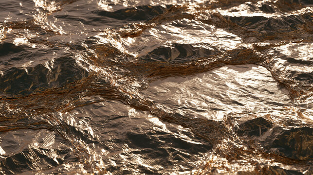 Gold Thermal Insulation Foil Macro Texture for Aerospace Technology
