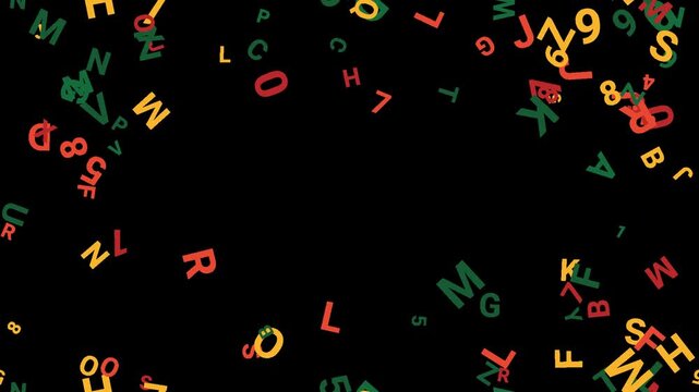 Seamless abstract pattern background with colorful numbers and letters vector illustration