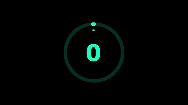 5 second countdown with circle animation, 5 to 0 animation countdown. 4K video, 5 Second Countdown Timer Animation with Modern Digital Clock and Circular Progress