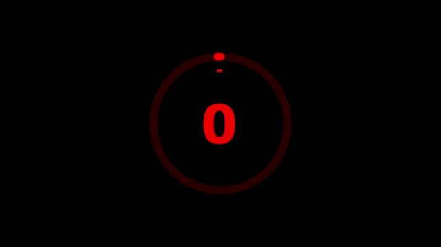 5 second countdown with circle animation, 5 to 0 animation countdown. 4K video, 5 Second Countdown Timer Animation with Modern Digital Clock and Circular Progress