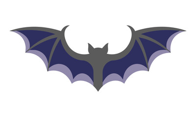 Fototapeta premium Symmetrical stylized bat wings with clean geometric shapes and solid colors isolated on a white background, minimalist graphic design concept