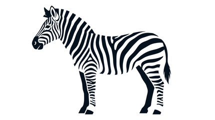 Obraz premium A black and white illustration of a standing zebra on a plain background 024