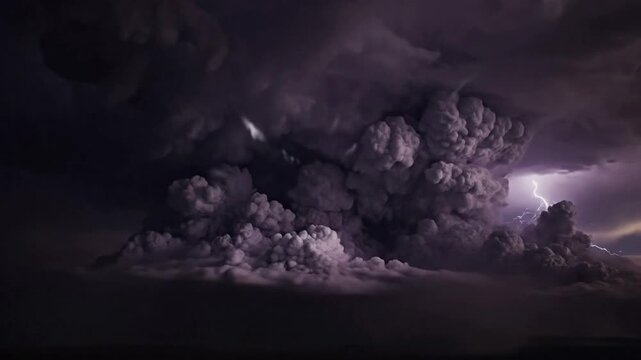 Dramatic Supercell Cloud Formation Swirling Through Ominous Sky