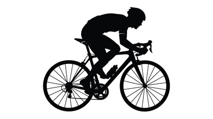 Naklejka premium Cyclist Riding A Bicycle Silhouette rider bicyclist