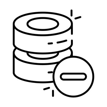 A colored design icon of remove database 