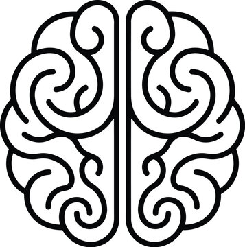 Stylized brain outline icon with swirling patterns for creative and educational use