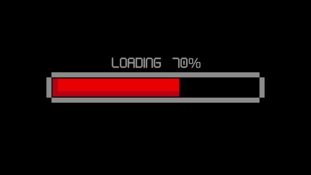 video gif loading bar processing battery power pixel transparent red