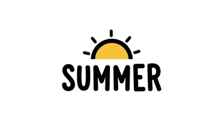 Fototapeta premium Summer season icon with sunshine symbol.