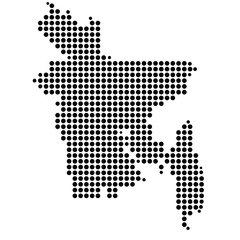 Obraz premium Bangladesh MAP BLACK AND WHITE CIRCLED dramy Map