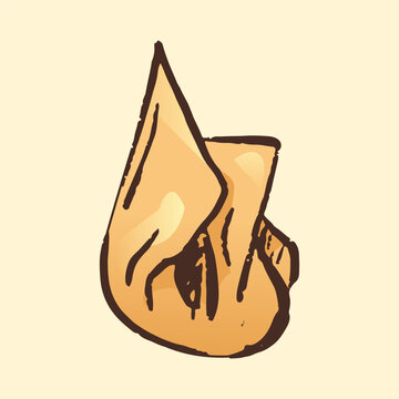 Illustration of an Indonesian Food pangsit dumpling
