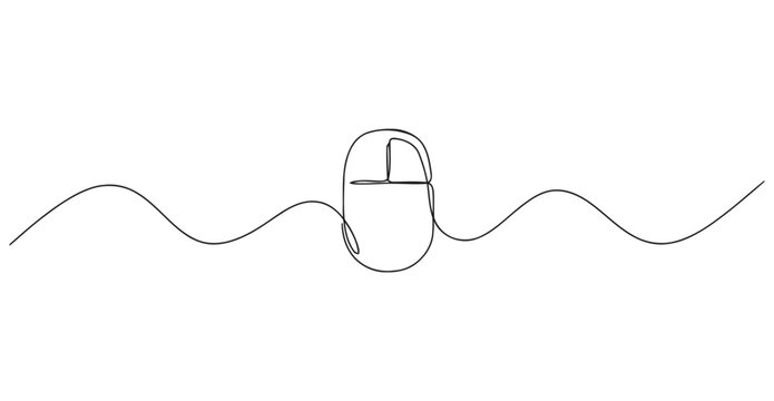 Computer mouse continuous single line drawing with computer continuous technology