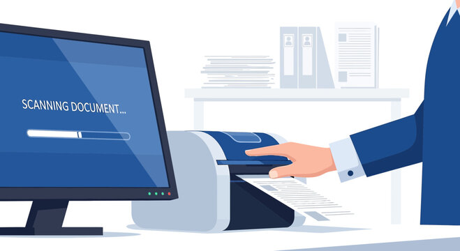Scanning Document with Printer and Computer - Business Technology