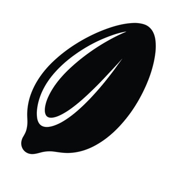 Single coffee bean silhouette icon for cafe branding and organic food industry vector design