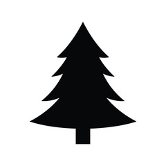 Obraz premium Classic pine tree silhouette icon for nature and environmental projects on white background