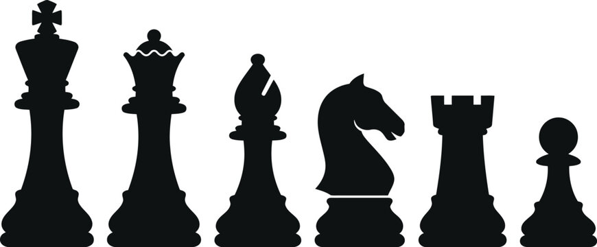 Black silhouettes of chess pieces