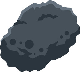 dark irregular space rock with multiple deep impact craters © foxndeer