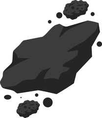 Dark jagged space rock floating in silent dark universe © foxndeer