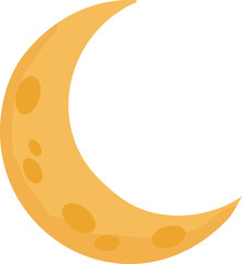 glowing yellow crescent moon shining in the night © foxndeer