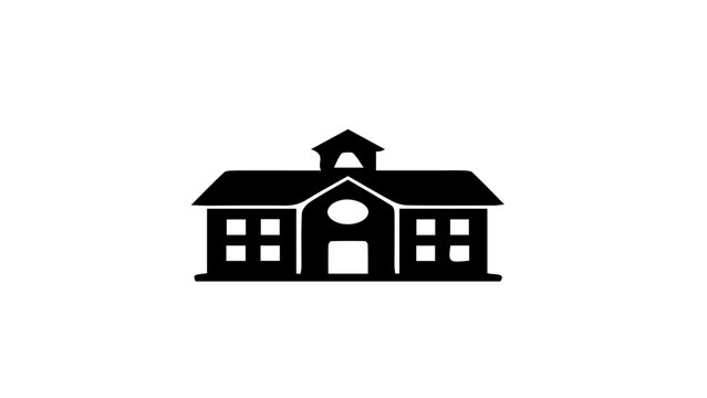 Simple school building icon