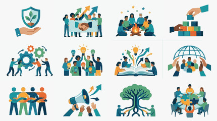 Naklejka premium Team Collaboration and Teamwork Concepts.