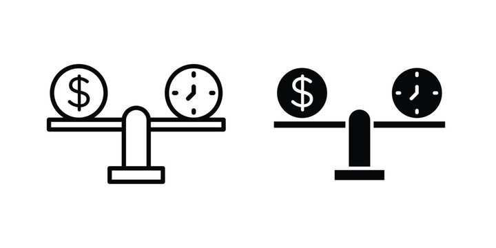 Time and money scale icon