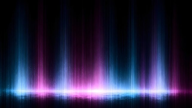 Glowing noisy background, grainy blue purple white neon light, abstract noise texture poster header cover wallpaper banner backdrop design Stock Illustration