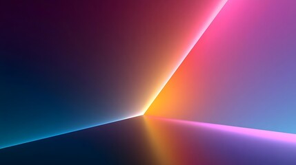 Naklejka premium Gradient geometric background with neon corner flare and pink beam