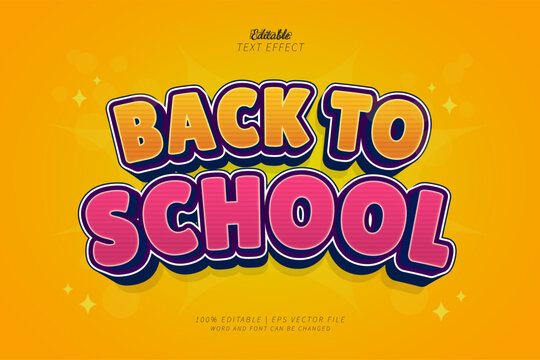 Back to School Editable Text Effect 3d Comic