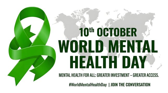 World mental health day awareness ribbon