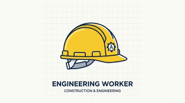 Engineering worker construction site logo.