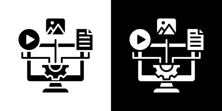 Content Management System Icon Set Multiple Style Collection