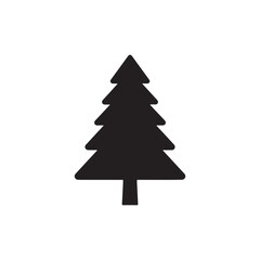 Fototapeta premium Pine Tree flat silhouette vector flat illustration design