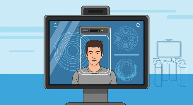 Facial Recognition Technology, Biometric Scan, Security System, Person ID