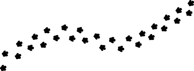 Rhino Footprint Trail Pattern Vector Illustration, Rhinoceros Animal Track Silhouette Collection, Wildlife Foot Print Route Design Isolated on White Background © MDAzizul